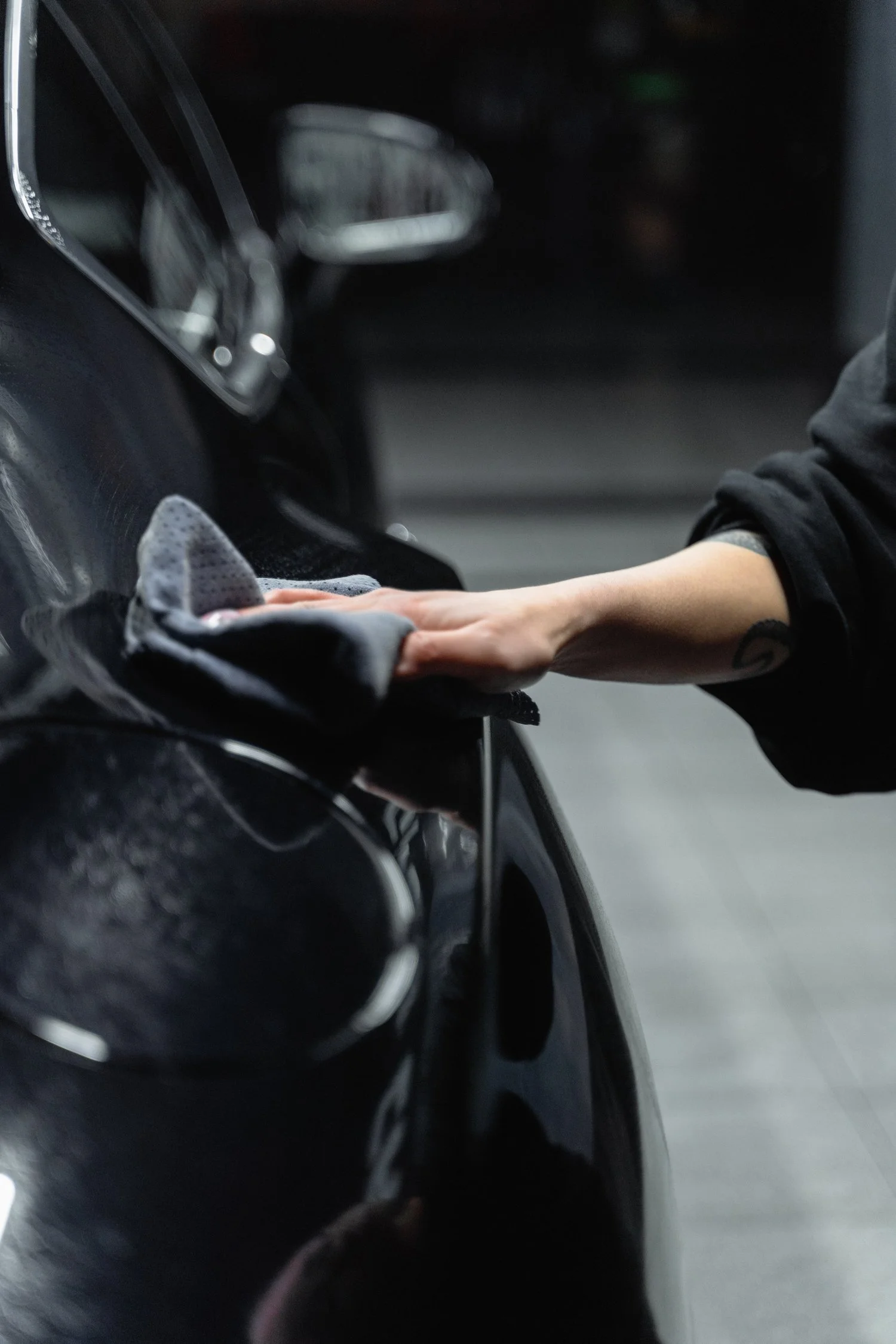 Professional car care with a soft microfibre cloth