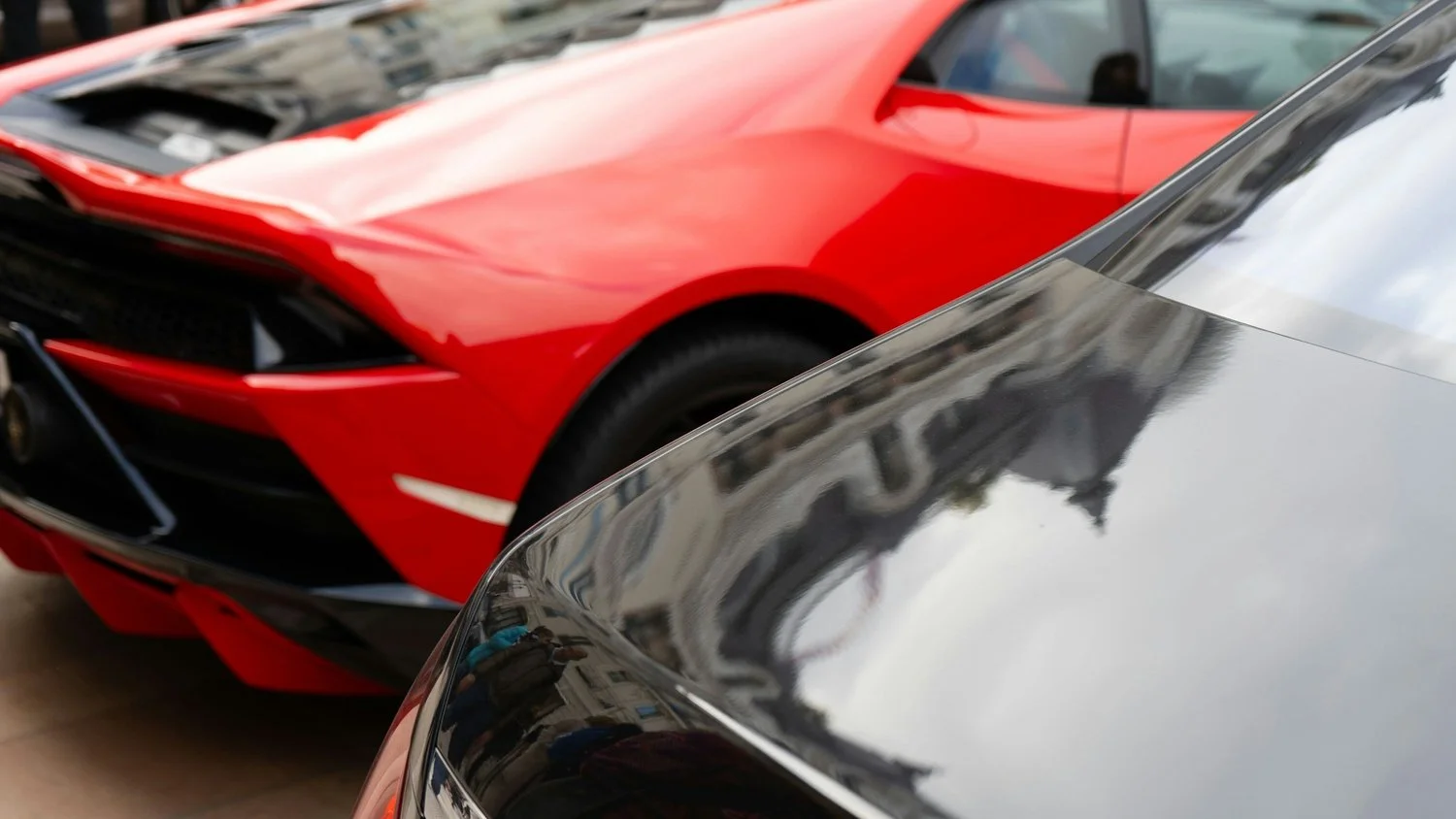 Clean car bodywork and polished headlight